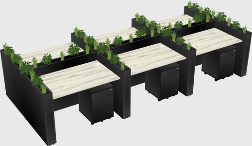 Rectangular shared desk