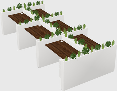 Rectangular shared desk
