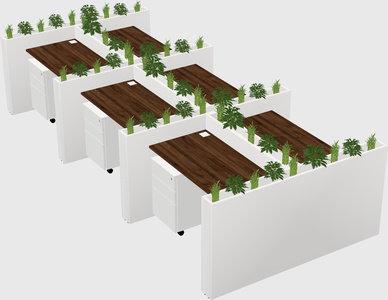 Rectangular shared desk