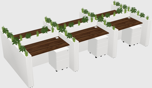 Rectangular shared desk