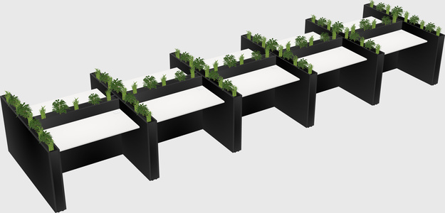 Rectangular shared desk