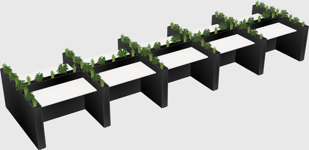 Rectangular shared desk