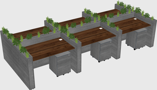 Rectangular shared desk