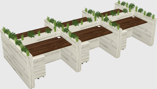 Rectangular shared desk