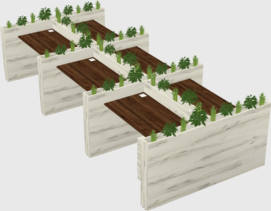 Rectangular shared desk