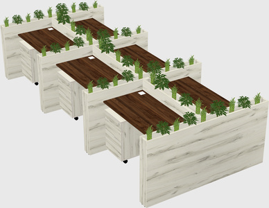 Rectangular shared desk