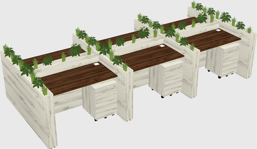 Rectangular shared desk