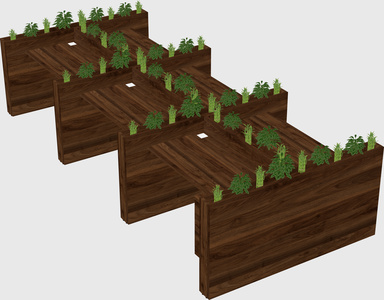 Rectangular shared desk