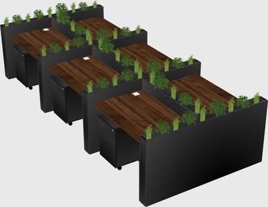 Rectangular shared desk