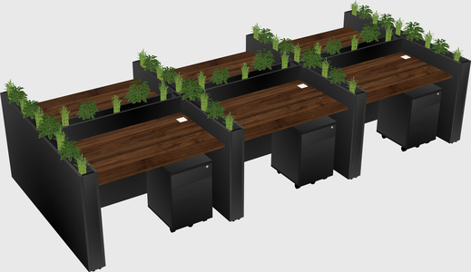 Rectangular shared desk