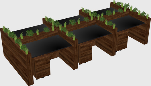 Rectangular shared desk