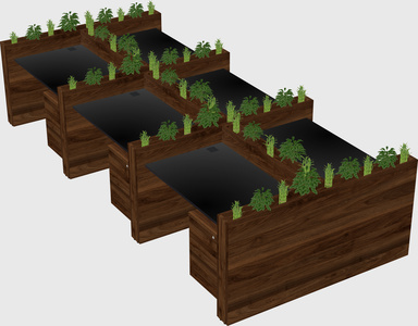 Rectangular shared desk