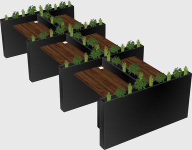 Rectangular shared desk