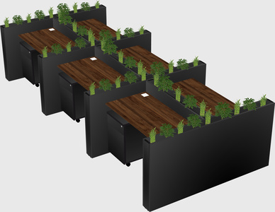 Rectangular shared desk