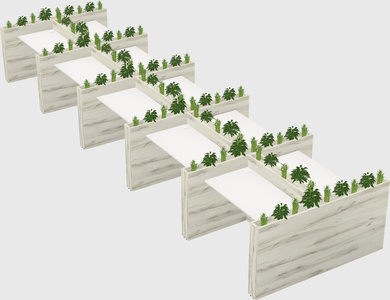 Rectangular shared desk