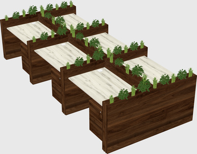 Rectangular shared desk