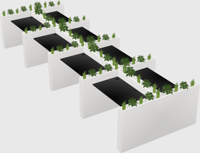Rectangular shared desk