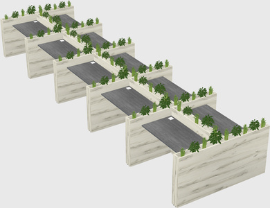 Rectangular shared desk