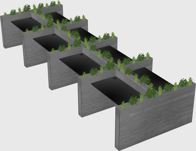 Rectangular shared desk