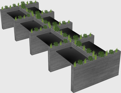 Rectangular shared desk