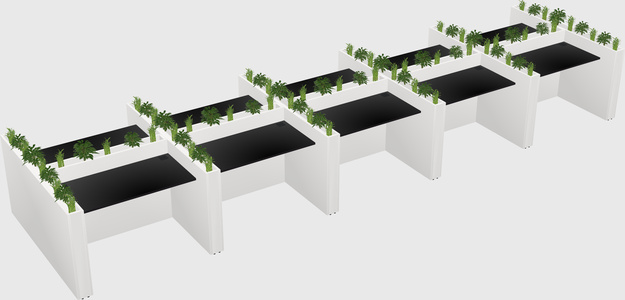 Rectangular shared desk
