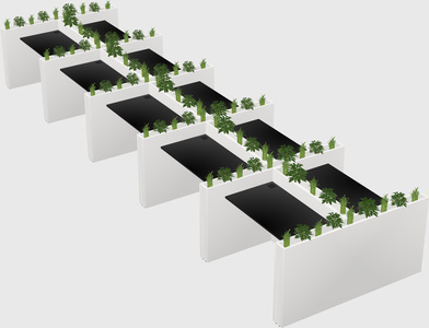 Rectangular shared desk