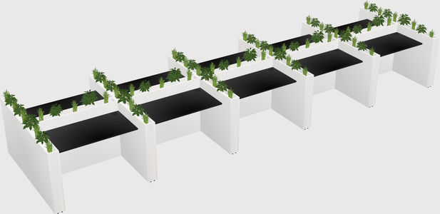 Rectangular shared desk