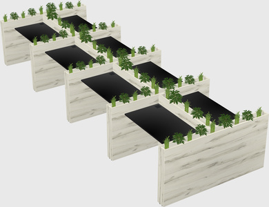 Rectangular shared desk