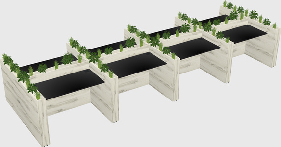 Rectangular shared desk