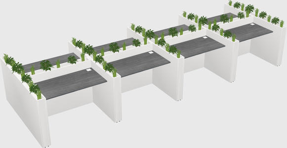 Rectangular shared desk