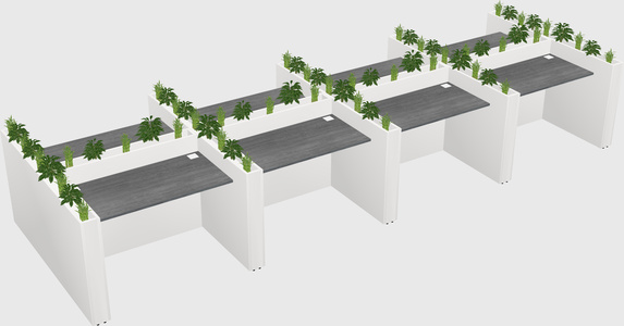 Rectangular shared desk
