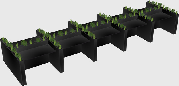 Rectangular shared desk