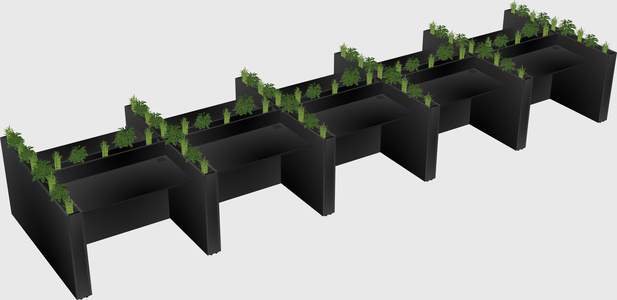 Rectangular shared desk