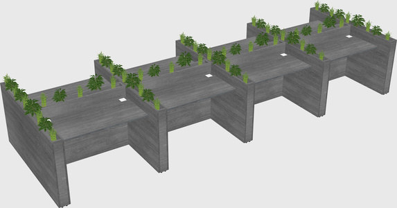 Rectangular shared desk