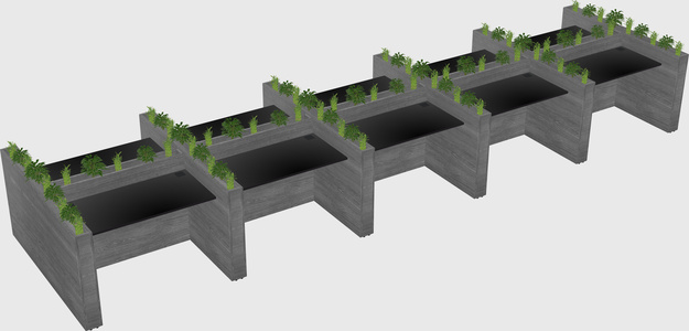 Rectangular shared desk