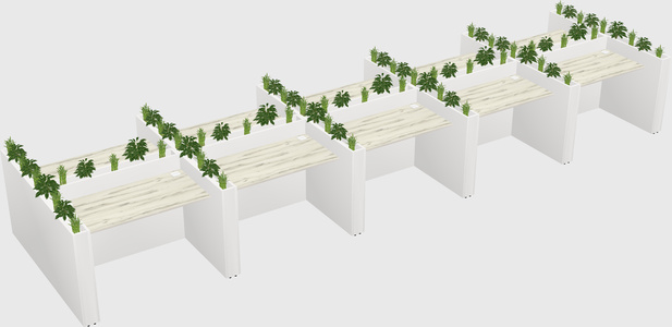 Rectangular shared desk