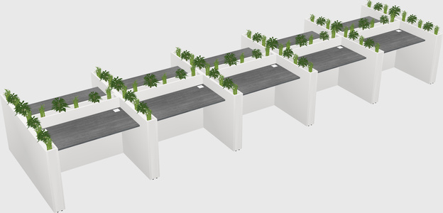 Rectangular shared desk