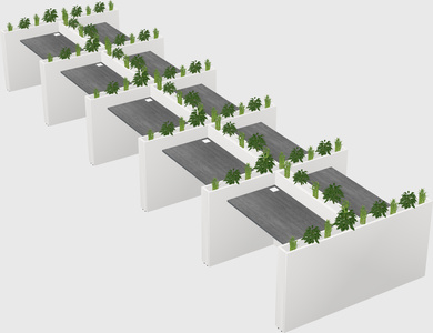 Rectangular shared desk