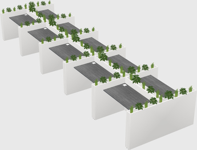 Rectangular shared desk