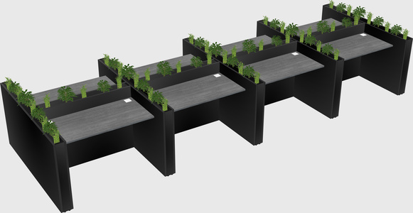 Rectangular shared desk