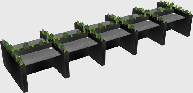 Rectangular shared desk
