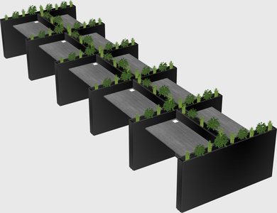 Rectangular shared desk