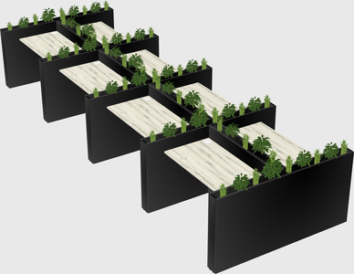 Rectangular shared desk