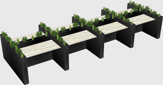 Rectangular shared desk