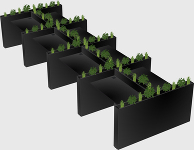 Rectangular shared desk