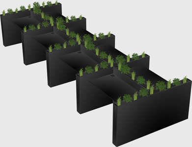 Rectangular shared desk