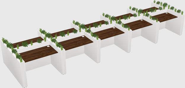 Rectangular shared desk