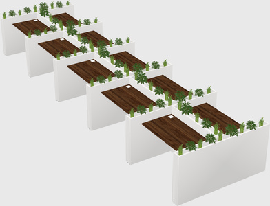 Rectangular shared desk