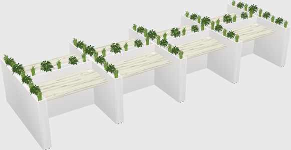 Rectangular shared desk