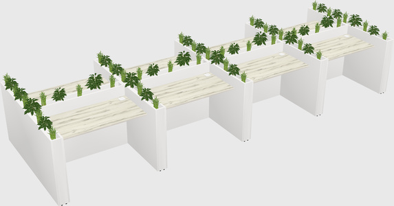 Rectangular shared desk